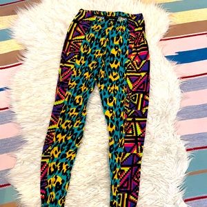 Nasty Gal Wild Sound Neon Geometric leggings